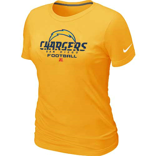 Nike Los Angeles Chargers Women's Critical Victory NFL T-Shirt - Yellow